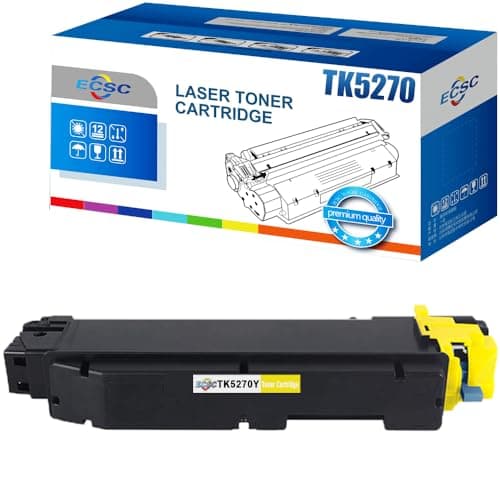 Image of ECSC Toner Cartridge TK-5270Y For Printer, Compatible With Kyocera ECOSYS M6230cidn M6630cidn P6230cdn (Yellow, 1-Pack)