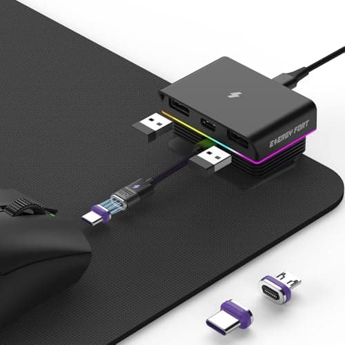 Image of for G Pro X Superlight 2 Gaming Mouse Charging Dock for Razer Viper V3 Pro(2024), PRO X Superlight 2 Lightspeed and Universal USB C Wireless Mouse Magnetic Desktop Charger RGB Gaming Room/Man Cave