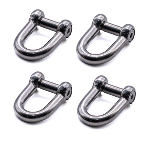 Image of 4pcs Hex dee shackle with flush allen key countersunk hex pin 316 A4 marine grade stainless steel (M6)