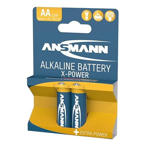 Image of Ansmann 5015613 AA Batteries [Pack of 2] Long Lasting Alkaline Disposable AA Type 1.5V X-POWER Battery For Flashlights, Alarm Clocks, Wall clocks, Toys, Cameras, Remote Controls, Game Consoles