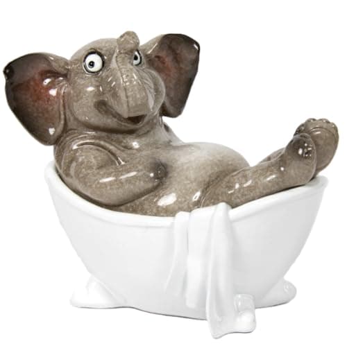 Image of Lesser & Pavey Novelty Figurines Elephant Bathtime Home Decor Figurines & Ornaments For Home & Office | Decorative Home Accessories Statues For Indoor & Outdoor | Lovely Gifts for Women & Men
