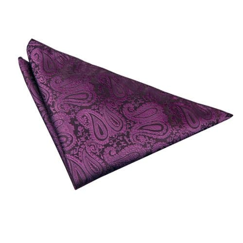 Image of DQT Mens Paisley Floral Jacquard Pocket Square - Wedding, Business & Formal Suit Handkerchief - Purple