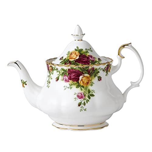 Image of Royal Albert - Old Country Roses Teapot Gift - Vintage Serving Set for 4 Cups, with Bone China Medium Size Tea Pot - Floral Pattern, 0.8 Litres