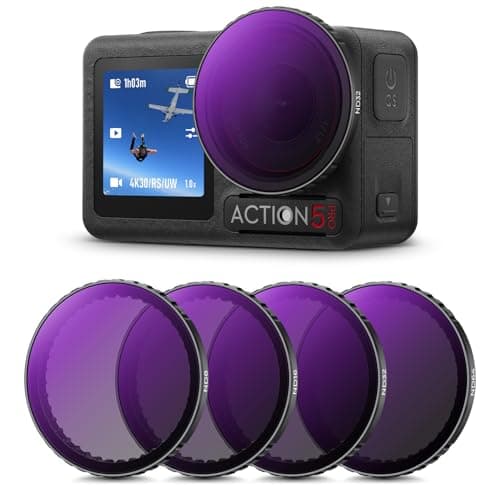 Image of K&F Concept Snap-on ND8, ND16, ND32, ND64 Filter Set for DJI Osmo Action 5 PRO/DJI Osmo Action 4/3, Neutral Density Optical Glass with 28-layer Coating