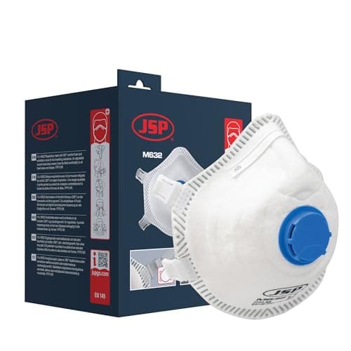 Image of JSP M632 FFP3moulded Disposable Dustmask (Box of 10) One Size suitable for Construction, DIY, Industrial, Sanding, dust protection 99 Percent particle filtration Conforms and Complies to EN 149