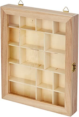 Image of Artemio Display case, Wood, Beige, 23 x 28 x 4 cm