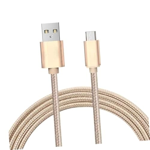 Image of jojofuny Nylon Braided Micro Usb Charging Cable Fast Charging Cord for Devices Gold Color Compatible