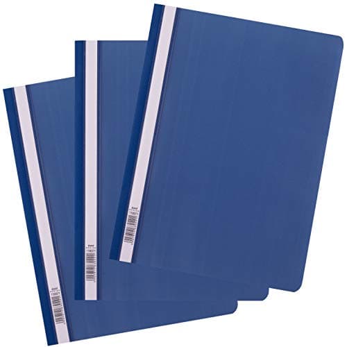 Image of D.RECT Pack of 25 A4 Plastic File folders with Transparent Front Cover, Plastic File Folder Made of Polypropylene Film, Dark Blue