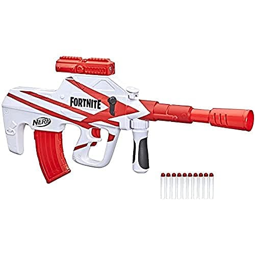 Image of Nerf Fortnite B-AR Motorised Dart Blaster, Fortnite Converge Wrap, 10-Dart Blasting, 10 Nerf Darts