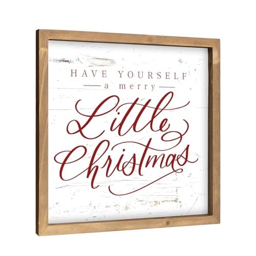 Image of flangairy Have Yourself A Merry Little Christmas Sign, 11.8 Inch Wooden Xmas Wall Decor, Rustic Holiday Decorations for Home Mantle Table Desk Shelf Kitchen Office Bathroom Farmhouse