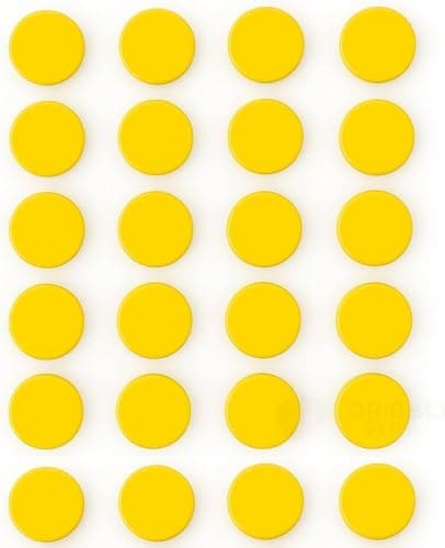 Image of Scribble Direct 25mm (1 Inch) Whiteboard & Fridge Magnets - 20 Pack, Colourful Round Magnets for Notice Boards, Home, Office, & School (Yellow)