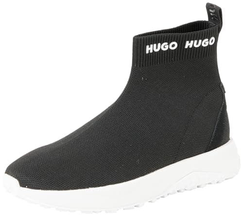 Image of HUGO Women's Kane_Runn_Knit Trainers, Black 1, 3.5 UK