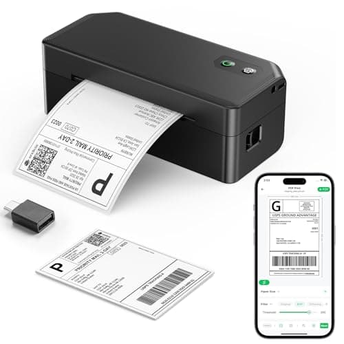 Image of SVANTTO Bluetooth Thermal Label Printer 4x6, Shipping Label Printer for Royal Mail, DPD, eBay, Etsy, Shopify, Compatible with iOS, Android, macOS, Windows, Inkless, Y42BT