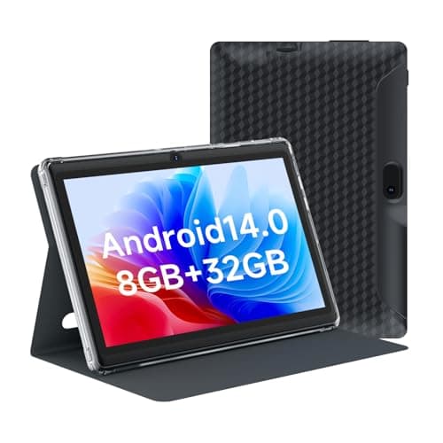 Image of HOTTABLET Tablet 7Inch Android 14.0 with Protective Case, 8GB(4+4GB Expand) RAM+ 32GB ROM, IPS Screen, Dual Camera, Bluetooth 5.0 WiFi Tab (Black)