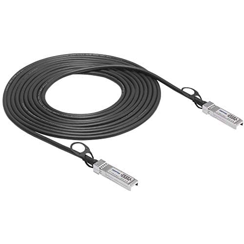 Image of QSFPTEK 10Gb/s SFP+ DAC Cable 5 Meters (5M), 10GBASE-CU Passive Direct Attach Copper Twinax SFP+ Cable for Cisco SFP-H10GB-CU5M, Ubiquiti, D-Link, Supermicro, Netgear, Mikrotik