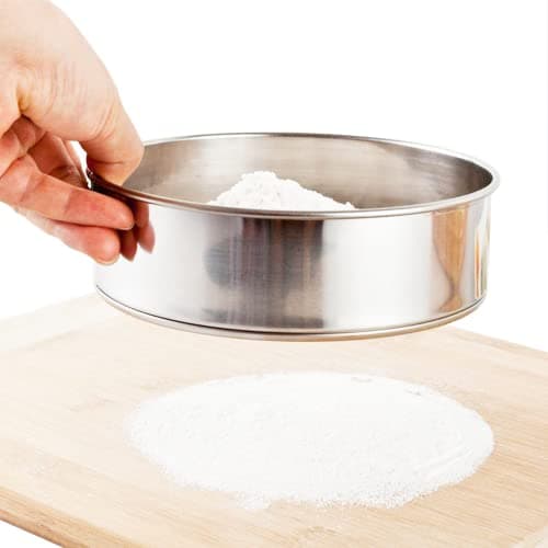 Image of Rifrpha Stainless Steel Flour Sieve - 15cm Round Mesh Sifter for Baking Cakes, Pasta & Pies