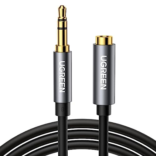 Image of UGREEN 3.5mm Extension Cable 6.6FT Stereo Audio Auxiliary Jack Extender Lead Headphone Aux Extension Cord Male to Female Compatible with Headset Car TV PC MP3 Player Speaker Home Studio (2M)