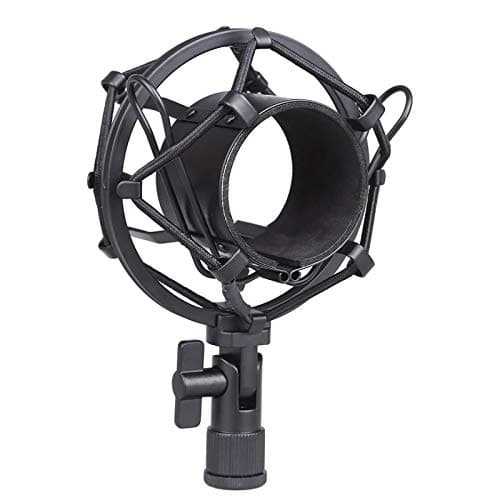 Image of Koolertron Universal 50MM Microphone Shock Mount with Locking Knob, 48MM-54MM Diameter Condenser Mic Shock Mount for Most Large Diaphragm Condenser Microphones (Black)