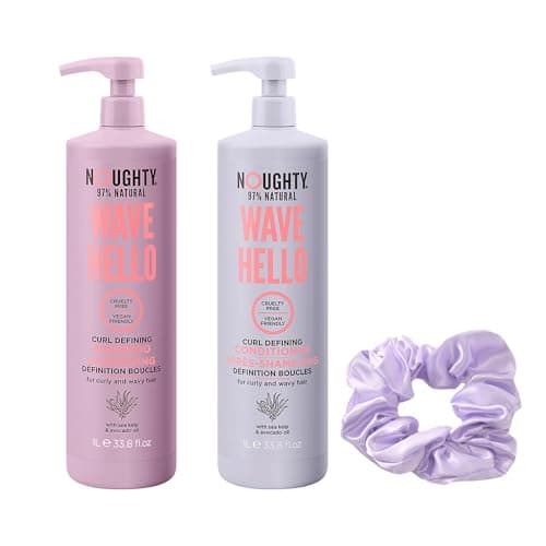 Image of Noughty 97% Natural Wave Hello Shampoo and Conditioner Set for Curly Hair & Waves, Anti-Frizz Control, Sulphate-Free Hair Shampoo and Conditioner, Gentle Cleanse, Deep Hydration, Vegan, 2 x 1L