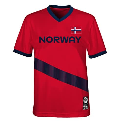Image of Official 2023 Women's Football World Cup Adult Team Shirt, Norway, Red, Large