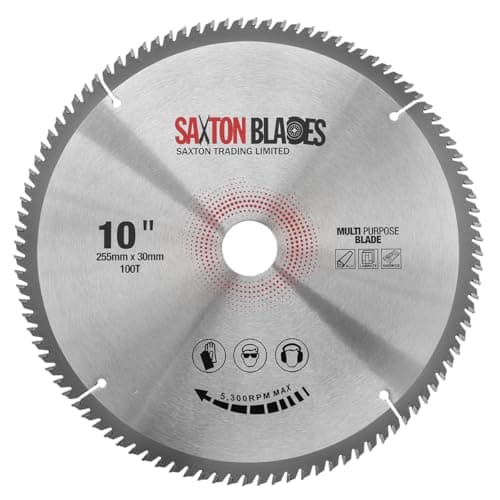 Image of TCT255100TTCG Saxton TCT Circular Saw Blade 255mm x 100T x 30mm Bore (16, 20, 25mm and 25.4mm ring) Aluminium Laminate Hardwood