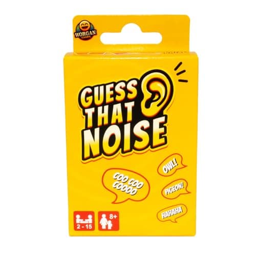 Image of Worgan Games Guess That Noise: Funny Sound Impressions Party Game for Family & Friends - Travel Size - 2-15 Players - Ages 8+
