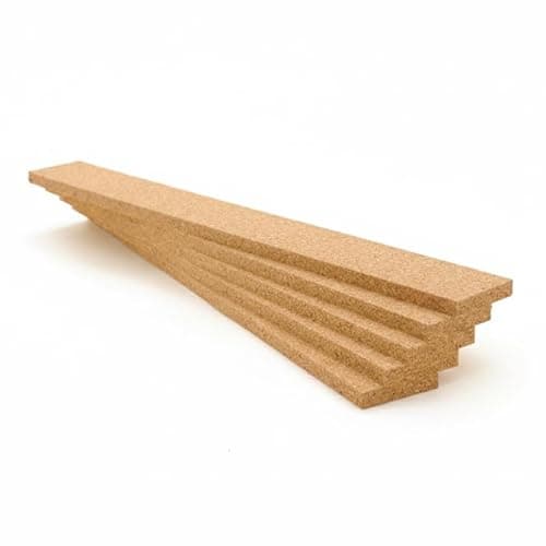 Image of SPD UK Pinboard Notice Cork Board Strips for Home Playroom Office - 450mm x 50mm - 10mm Thick - Pack of 5