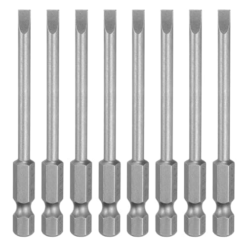 Image of sourcing map 8pcs SL4 Slotted Screwdriver Bits 4mm Slotted Tip 1/4" Hex Shank 75mm (3") Long Magnetic Flat Head S2 Steel Screw Driver Drill Bits Industrial Power Screwdriver Bit