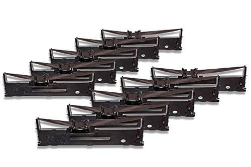 Image of vhbw 10x Ribbon Cartridge Replacement for Epson C13S015307 for Dot Matrix, Receipt Printer - Black Ink Ribbon