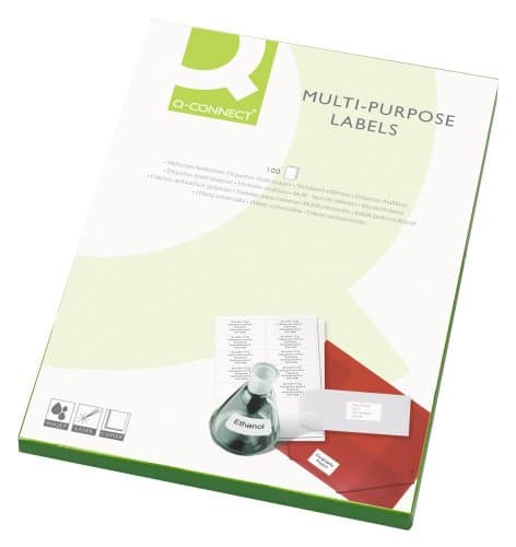Image of Q-Connect Multipurpose Labels 63.5x38mm 21 Per Sheet White (2100 Pack) KF26051
