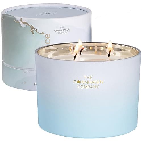 Image of Luxury Scented Candle Gifts for Women | Aromatherapy Natural Wax Blend | 30 Hours Burn time | The Copenhagen Company - Green Apple, Violet & Muguet (12oz)