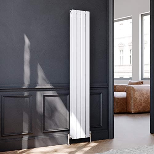 Image of ELEGANT 1800 x 300 mm White Vertical Column Radiator Double Flat Panel Designer Bathroom Radiator