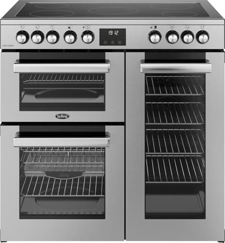 Image of Belling Cookcentre 90E 90cm Electric Range Cooker with Ceramic Hob - Stainless Steel - A/A Rated