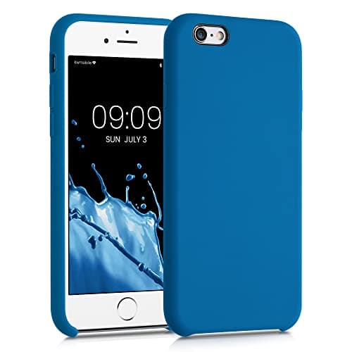 Image of kwmobile Case for Apple iPhone 6 / 6S Case - Soft Cover - Shockproof Silicone - Wireless Charging Blue Reef