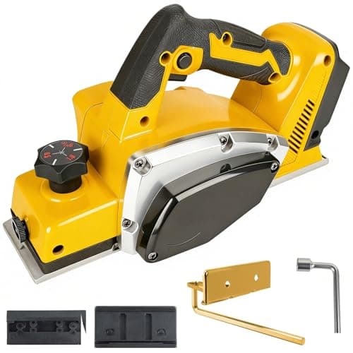 Image of Cordless Brushless Hand Planer for DeWalt 20V Battery, Electric Wood Planer with 82mm Planing Width and 0–2mm Adjustable Cut Depth, for Carpentry, Timber and DIY Projects (Battery Not Included)