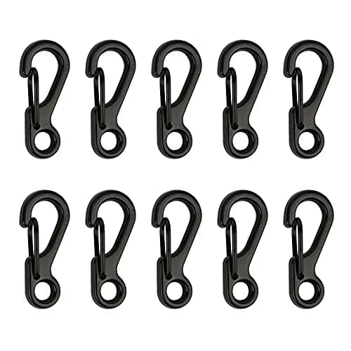 Image of Temlum 2.5 cm Tiny Carabiner Clip, Aluminum Keyring Clips Snap Hook Small Carabiner Clips for Keys, Backpack, Fishing, Camping, Outdoor (Black, 10pcs)