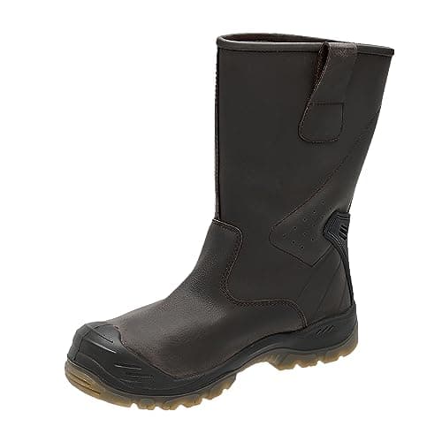 Image of DEWALT Tungsten Men's Waterproof, Steel Safety Toe, Rigger Slip On Buffalo Leather, S3, Work Boot, Brown, UK7