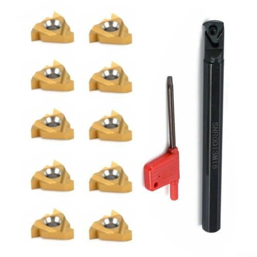 Image of Feegow SNR0013M16 Lathe Boring Bar With 10pcs 16IRAG60 Carbide Inserts For CNC Turning Tool Applications Suitable For Semi-finishing And Finishing