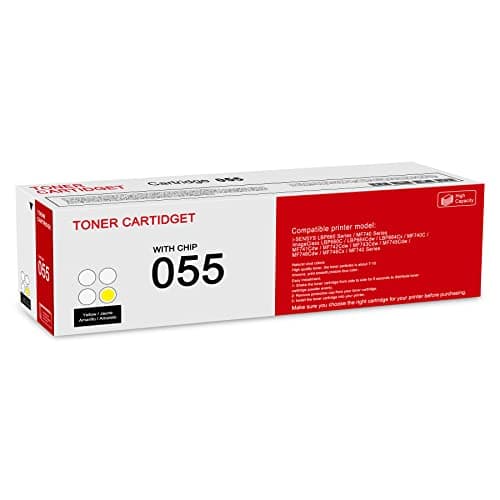 Image of 1 Pack 055 3013C001 Yellow Toner Cartridge: Compatible CRG-055 Replacement for Canon i-SENSYS LBP660 MF740 Series ImageClass LBP664Cdw LBP664Cx MF740C MF741Cdw MF743Cdw MF746Cdw MF740 Series Printer