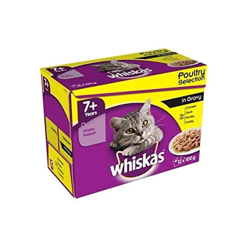Image of Whiskas Poultry Selection In Gravy 7+ Cat Food, Pack of 12
