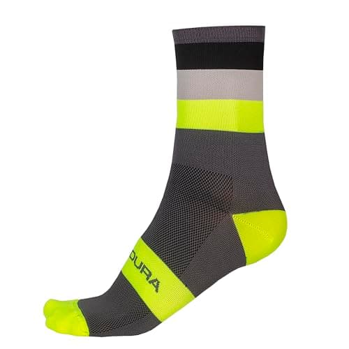 Image of Endura Men's Bandwidth Socks for Cycling | Moisture Wicking| Athletic Crew Socks Socks, Yellow, S-M