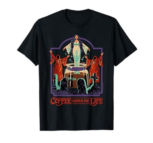 Image of Coffee Gives Me Life Occult Retro Vintage Funny Adult Humor T-Shirt