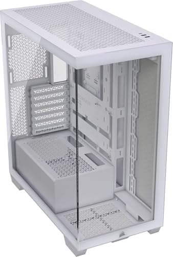 Image of CORSAIR 3500X Mid-Tower ATX PC Case – Panoramic Tempered Glass – Reverse Connection Motherboard Compatible – No Fans Included – White