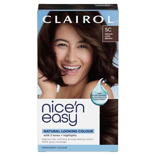 Image of Clairol Nice'n Easy Crème, Natural Looking Oil Infused Permanent Hair Dye, 5C Medium Cool Brown, 1 Count (Pack of 1)