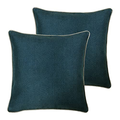 Image of Paoletti Bellucci Polyester Filled Cushions (Twin Pack), Polyester, Petrol/Tobacco