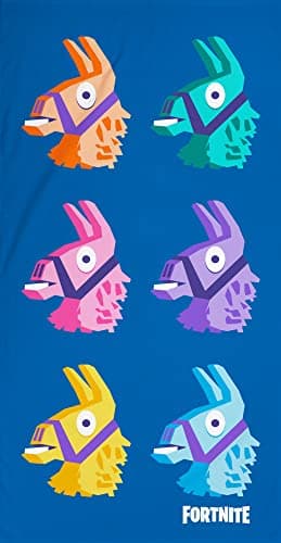Image of Fortnite Llama Bath Towel 75 x 150 cm 100% Cotton Velour Quality Beach Towel Beach Towel Bath Sheet Sauna Towel Battle Royale Loot Lake Salty Springs Tilted Towers Skins Pass. for Bed Linen