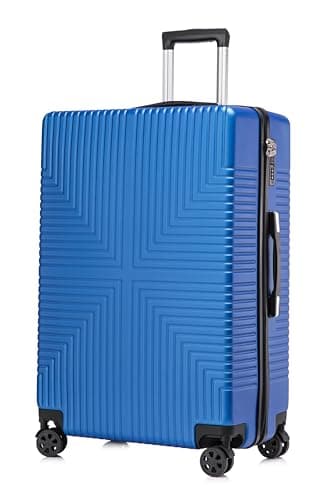 Image of DK Luggage 24" Medium Lightweight Hard Shell Suitcase 4 Wheel Spinner Luggage ABS-30 Blue
