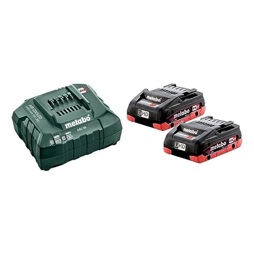 Image of Metabo Basic Set 2 x 18v LiHD 4.0Ah Batteries & ASC 55 Charger, 685163380