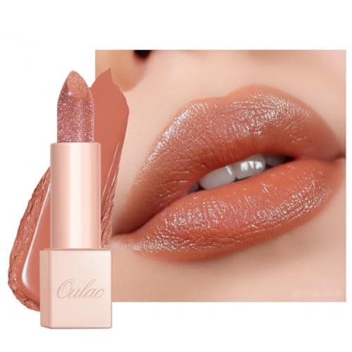 Image of Oulac Infinity Moisture Lipstick - Coral Lip Blam for Extremely Dry, Cracked Lips, Diamond Shimmer & High Shine, Long-Lasting Hydration Lips, Vegan & Clean Beauty Formula Lip Gloss (PG11) La Vita