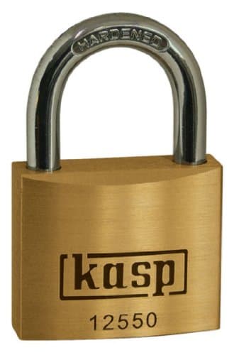 Image of Kasp K12550A1 Premium Brass Padlock Keyed Alike, Gold/Silver, 50 mm